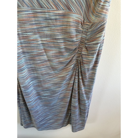 MOULINETRE SOEURS BY ANTHROPOLOGIE Striped Cowl-Neck Midiress in Teal and Gray - Picture 7 of 9